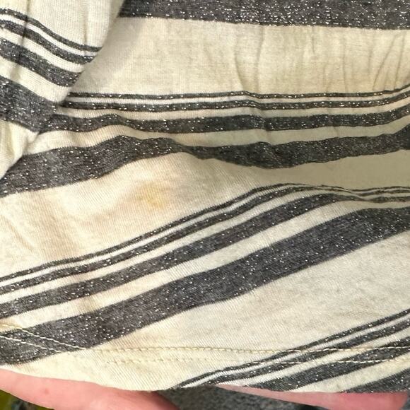 Ella Moss Women's sz L Cream Gray/Silver Stripe Open Drape Cardigan Sweater - Picture 4 of 10